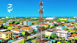 Ilustrasi tower telekomunikasi di tengah permukiman penduduk - sukabumiheadline.com