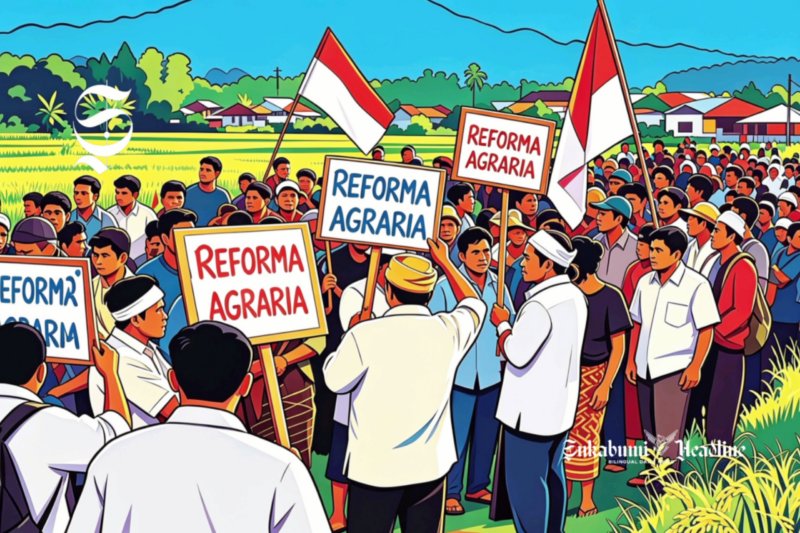 Ilustrasi unjuk rasa menuntut Reforma Agraria - sukabumiheadline.com