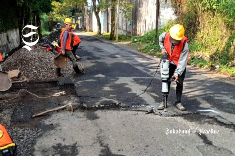 Perbaikan jalan rusak di Kabupaten Sukabumi - Dinas PU Kabupaten Sukabumi