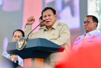 Presiden Prabowo Subianto saat peringatan May Day 2026 - Kemenaker RI
