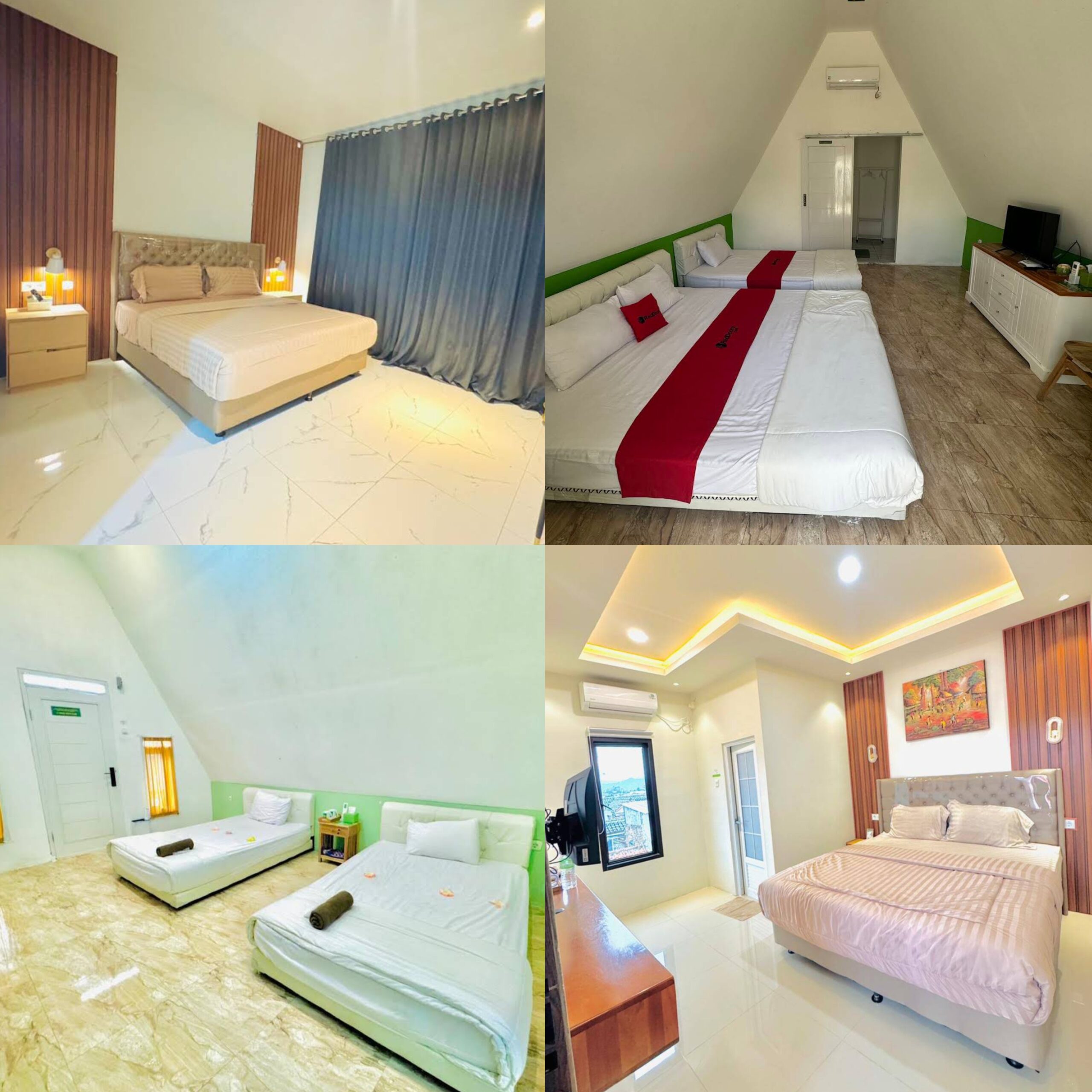 Qiai Guest House Sukabumi tawarkan kenyamanan, cek tarif dan interiornya 2 Single dan double bed Qiai Guest House - Ist
