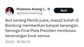 Twit Gubernur DKI Jakarta yang ikut senang Persib juara diungkit Bobotoh - Ist