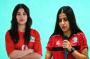 Dua pemain Timnas Palestina Rand Al Halawani dan Metalle Abu Dayyah - Ist