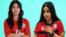 Dua pemain Timnas Palestina Rand Al Halawani dan Metalle Abu Dayyah - Ist