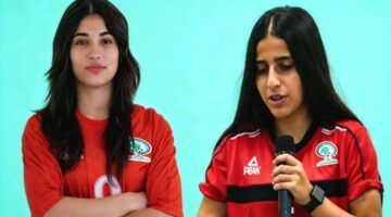 Dua pemain Timnas Palestina Rand Al Halawani dan Metalle Abu Dayyah - Ist