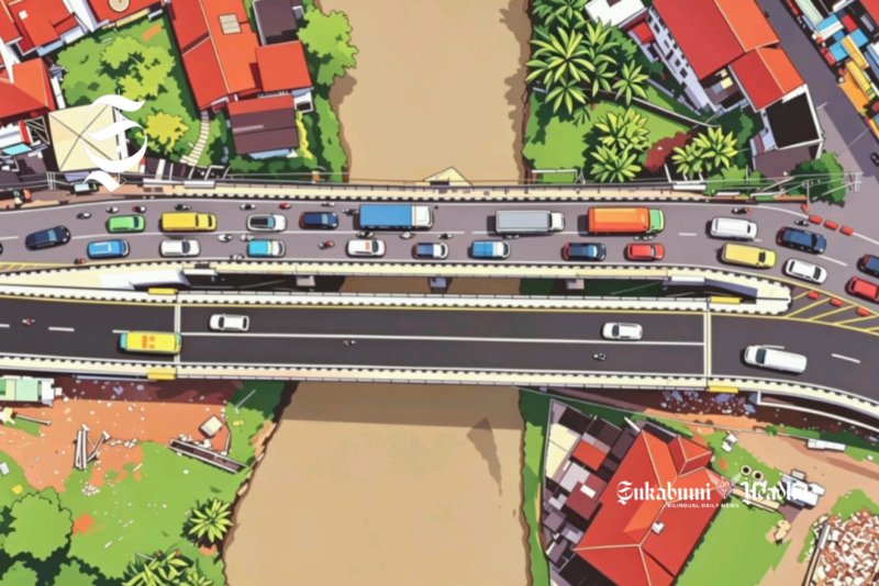 Ilustrasi Jembatan Cipamuruyan Cibadak - sukabumiheadline.com