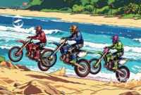 Ilustrasi balap motor adventure di pantai - sukabumiheadlin.com