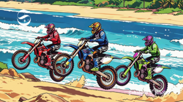 Ilustrasi balap motor adventure di pantai - sukabumiheadlin.com