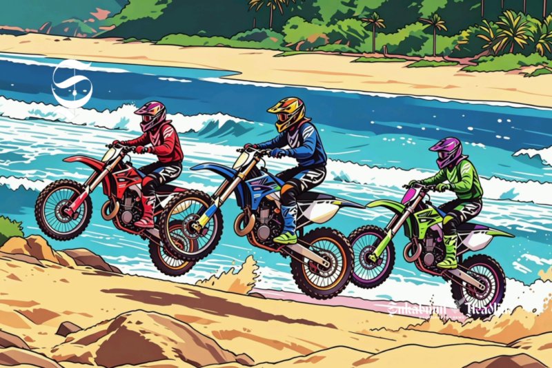 Ilustrasi balap motor adventure di pantai - sukabumiheadlin.com