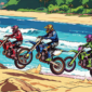 Ilustrasi balap motor adventure di pantai - sukabumiheadlin.com