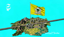Ilustrasi bendera Partai Golkar dan peta Kabupaten Sukabumi - sukabumiheadline.com