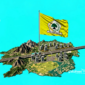 Ilustrasi bendera Partai Golkar dan peta Kabupaten Sukabumi - sukabumiheadline.com