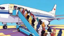Ilustrasi calon pekerja migran atau tenaga kerja wanita antre naik pesawat - sukabumiheadline.com