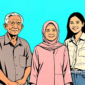 Ilustrasi keluarga beda generasi - sukabumiheadline.com