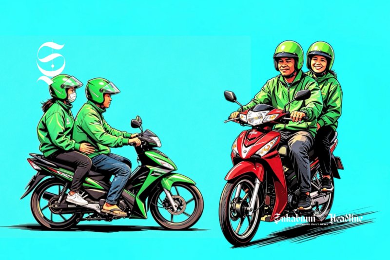Ilustrasi ojek online atau ojol - sukabumiheadline.com