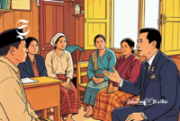 Ilustrasi pejabat sedang diskusi dengan warga kampung - sukabumiheadline.com