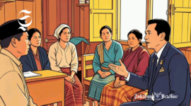 Ilustrasi pejabat sedang diskusi dengan warga kampung - sukabumiheadline.com