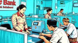 Ilustrasi pelaku UMKM sedang mengajukan kredit di bank - sukabumiheadline.com