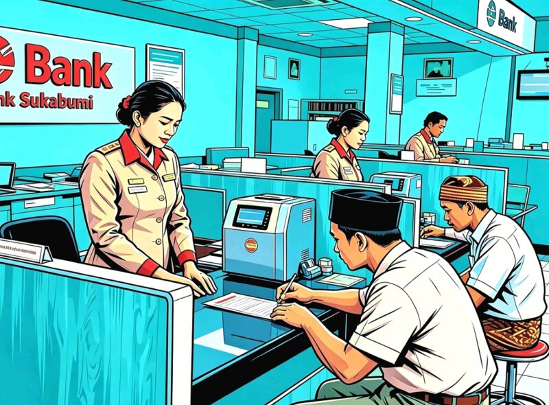 Ilustrasi pelaku UMKM sedang mengajukan kredit di bank - sukabumiheadline.com