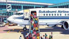 Ilustrasi penumpang menaiki tangga pesawat - sukabumiheadline.com