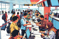 Ilustrasi penumpang pesawat di bandara - sukabumiheadline.com