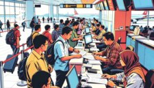 Ilustrasi penumpang pesawat di bandara - sukabumiheadline.com