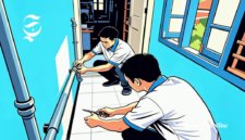 Ilustrasi petugas sedang memasang jaringan air bersih - sukabumiheadline.com