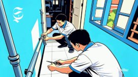 Ilustrasi petugas sedang memasang jaringan air bersih - sukabumiheadline.com