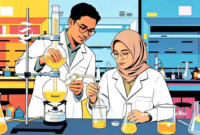 Ilustrasi praktik penyulingan minyak herbal di laboratorium - sukabumiheadline.com