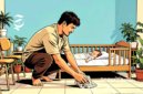Ilustrasi pria sedang mengurus rumah tangga - sukabumiheadline.com