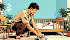 Ilustrasi pria sedang mengurus rumah tangga - sukabumiheadline.com