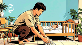 Ilustrasi pria sedang mengurus rumah tangga - sukabumiheadline.com