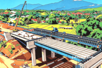 Ilustrasi progres konstruksi Jalan Tol Bocimi Seksi 3 - sukabumiheadline.com