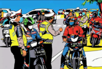 Ilustrasi razia kendaraan bermotor oleh polisi lalulintas - sukabumiheadline.com