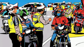 Ilustrasi razia kendaraan bermotor oleh polisi lalulintas - sukabumiheadline.com
