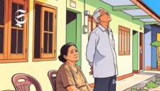 Ilustrasi sepasang suami istri hidup sederhana di masa tua - sukabumiheadline.com