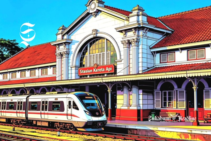 Ilustrasi stasiun kereta api arsitektur bergaya kolonial - sukabumiheadline.com