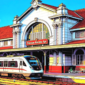Ilustrasi stasiun kereta api arsitektur bergaya kolonial - sukabumiheadline.com