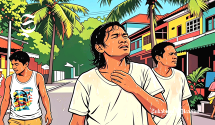 Ilustrasi warga merasakan gerah hingga berkeringat - sukabumiheadline.com