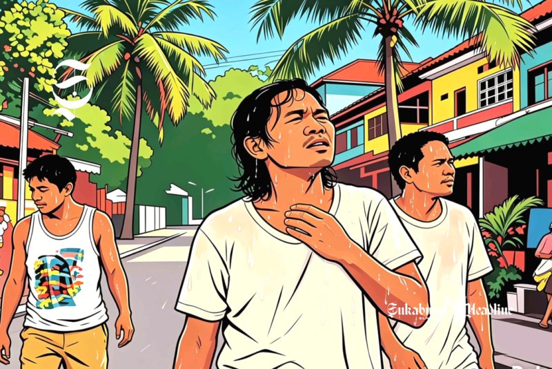 Ilustrasi warga merasakan gerah hingga berkeringat - sukabumiheadline.com