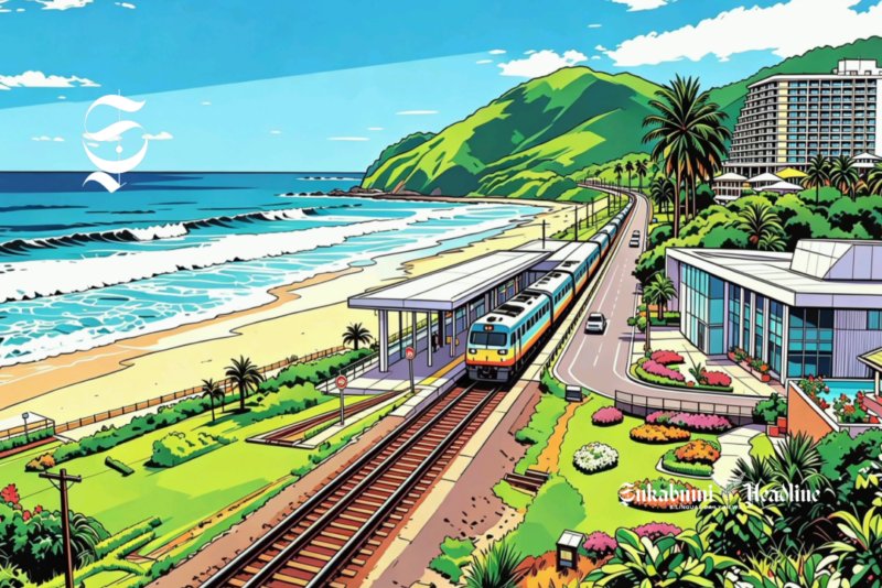 Jalur kereta api di pesisir pantai - sukabummiheadline.com