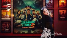 Nazla Fauziah di depan poster Sekawan Limo 2 - sukabumiheadline.com