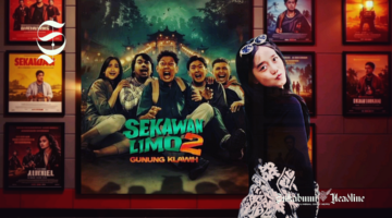 Nazla Fauziah di depan poster Sekawan Limo 2 - sukabumiheadline.com