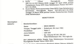 Potongan diduga SK Bupati Sukabumi tentang pemberhentian Kades Babakanjaya - Ist