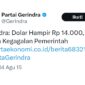 Cuitan admin Partai Gerinda di X, dulu Twitter - Ist