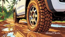 Ilustrasi ban mobil pickup anti selip - sukabumiheadline.com