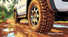 Ilustrasi ban mobil pickup anti selip - sukabumiheadline.com