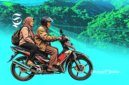 Ilustrasi berwisata ke Jembatan Gantung Situ Gunung Sukabumi naik motor - sukabumiheadline.com