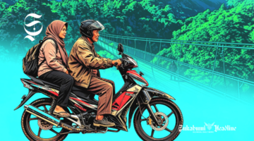 Ilustrasi berwisata ke Jembatan Gantung Situ Gunung Sukabumi naik motor - sukabumiheadline.com