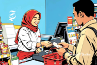 Ilustrasi kasir minimarket - sukabumiheadline.com